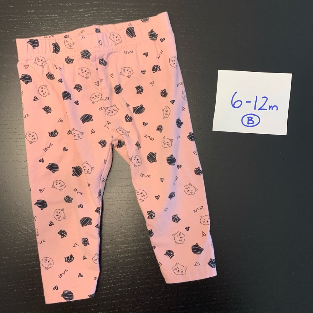 ⭐️4/$5.00⭐️ George 6-12m Pink Cat Theme Leggings
